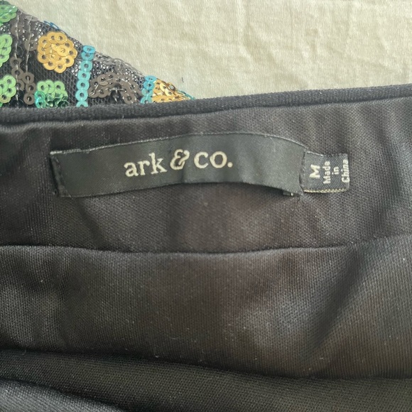 ARK & CO. aquatic colors sequined short skirt sz M swifty festival rave glam - Picture 7 of 8